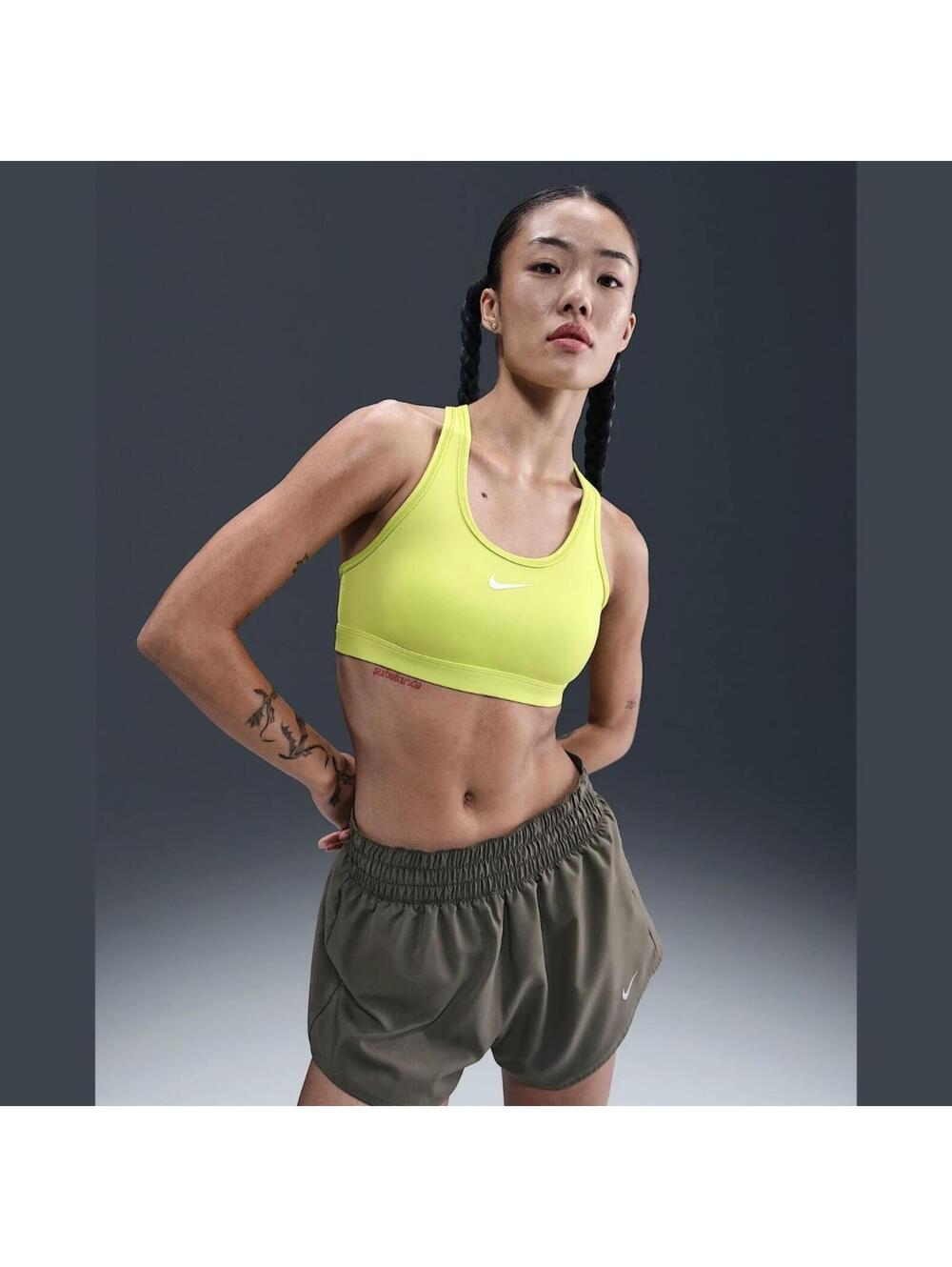 Nike Dri-FIT Neon Yellow Racerback Sports Bra - Athletic Exercise Workout Sz XL